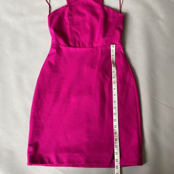 EXPRESS Fuchsia Pink High Neck Halter Mini Dress NEW Women’s Size 4 - Picture 9 of 10